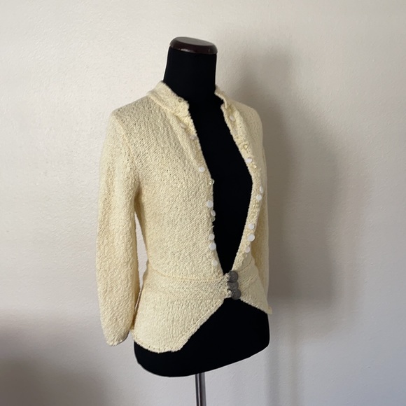 VINTAGE KNIT STYLE BUTTON SWEATER BLAZER TOP - Picture 11 of 16